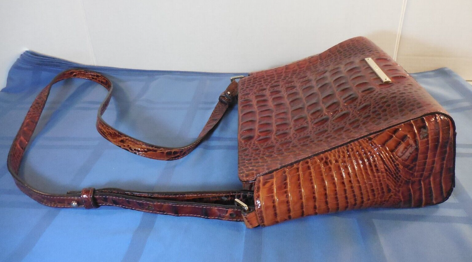 BRAHMIN Moc Croc Brown Pecan Hillary Style Crossbody Shoulder Bag Purse CLEAN* eBay