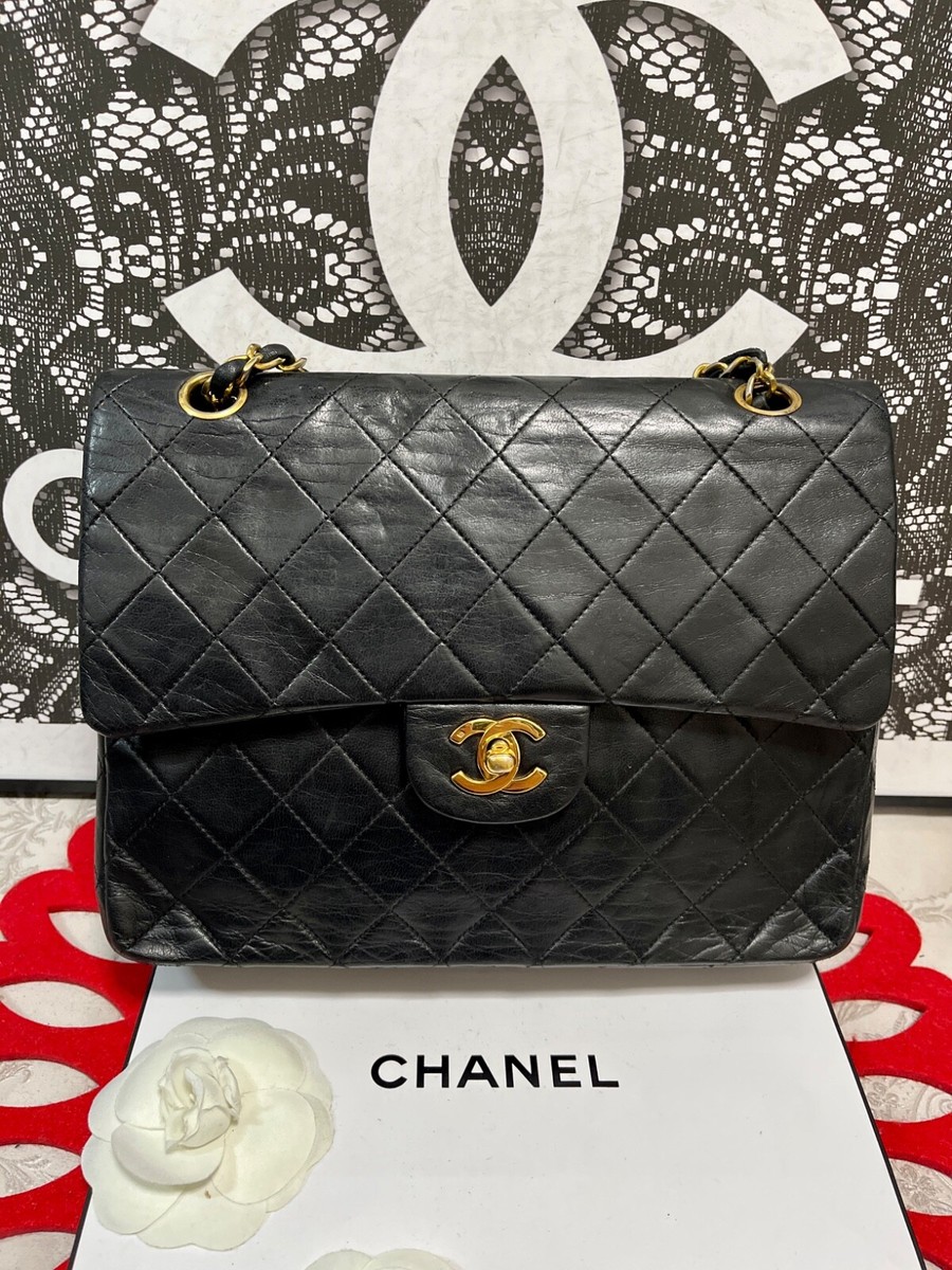 シャネル フラップバッグ25cm ブラック CHANEL Double Flap 25 Quilted CC Lambskin w/Chain Shoulder