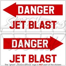 DANGER JET BLAST Luftwaffe RAF Hubschrauber Aircraft Aufkleber 100mm Stickers x2