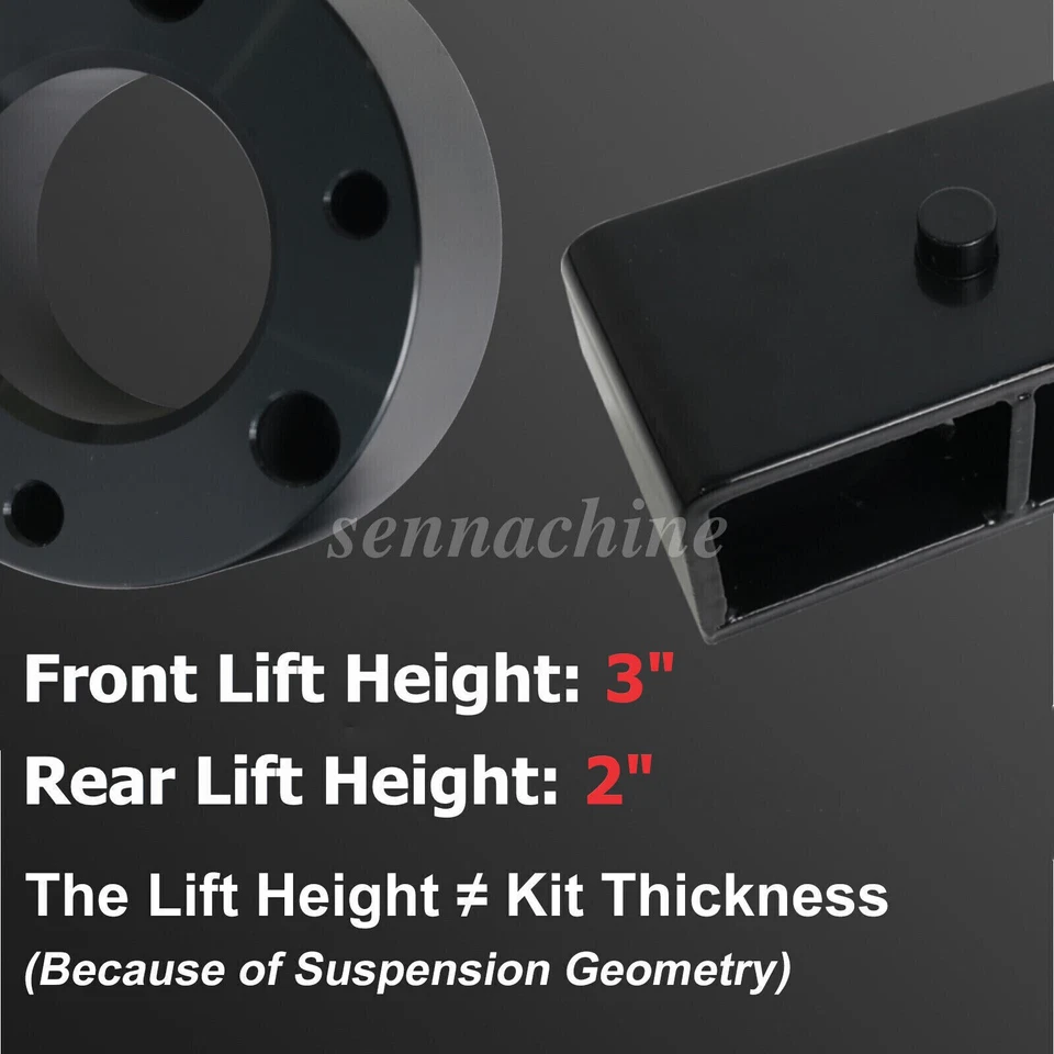 3" Front 2" Rear Leveling Kit Lift Kit For Chevy Silverado 1500 GMC Sierra 1500 - Image 3 of 4