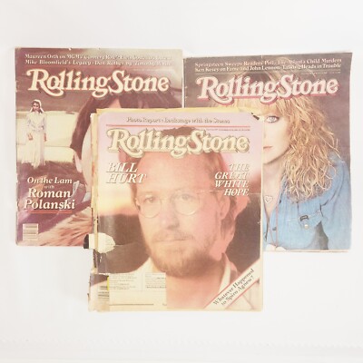 Lot of 3 Rolling Stone Magazines 1981 Bill Hurt Goldie Hawn Roman Polanski