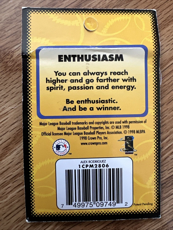 1998 Pro Magnets Heroes of the Locker Room Alex Rodriguez #08 - Image 2 of 2