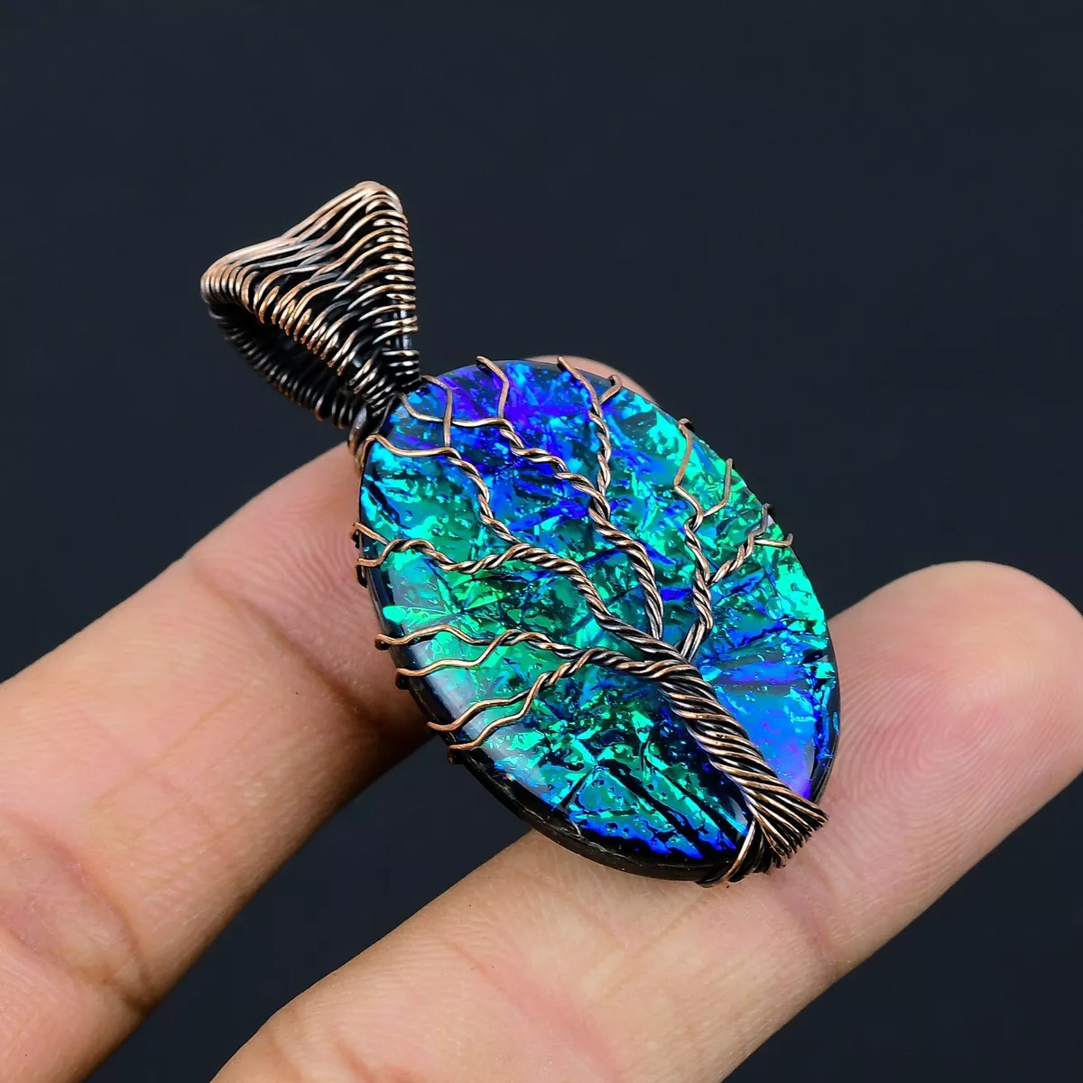 Opal wire wrap best sale pendant