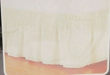 Eyelet Bed Ruffle Twin/Full Wrap Around Ivory Color 15 Inch Drop New Dainty Home