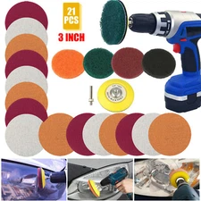 21pcs 3"Inch Car Headlight Polishing Scouring Pad Auto Restoration Kit For Drill