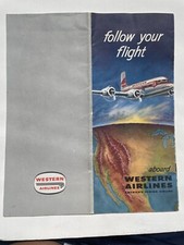 1957 Western Airlines Follow Your Flight Booklet / Travel Brochure