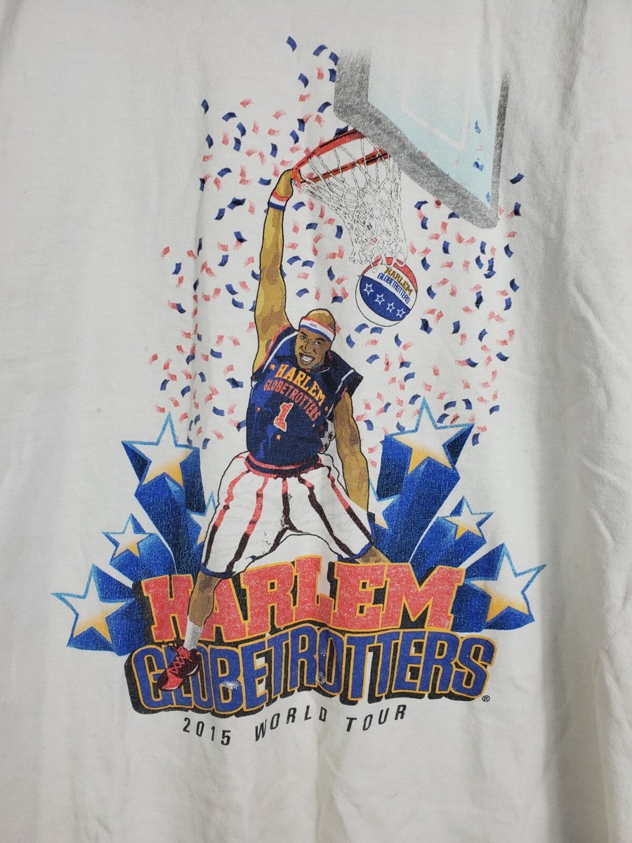 Harlem Globetrotters World Tour Shirt Sz L Large White