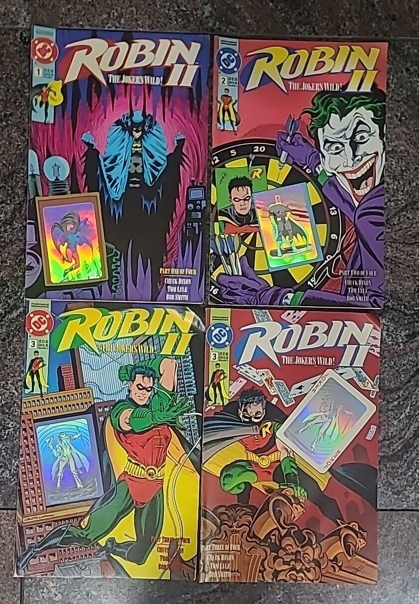 Lot Collection Of 4 Robin II 1-3 Hologram Card Cover Comic Books
