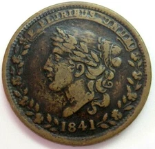 1841 US HARD TIMES BENTONIAN CURRENCY MINT DROP TOKEN HT #64