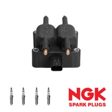 Ignition Coil & 4 NGK Spark Plug for 2003-2009 Chrysler PT Cruiser 2.4L I4
