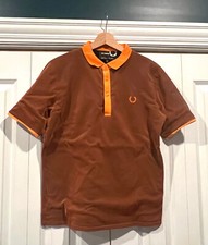 Raf Simons x Fred Perry Orange mesh polo shir...