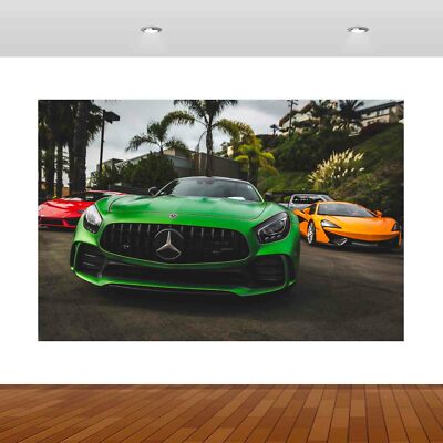 Supersportwagen Rennen Hochleistungs 3D Wandbild Wandaufkleber Poster Aufkleber S15