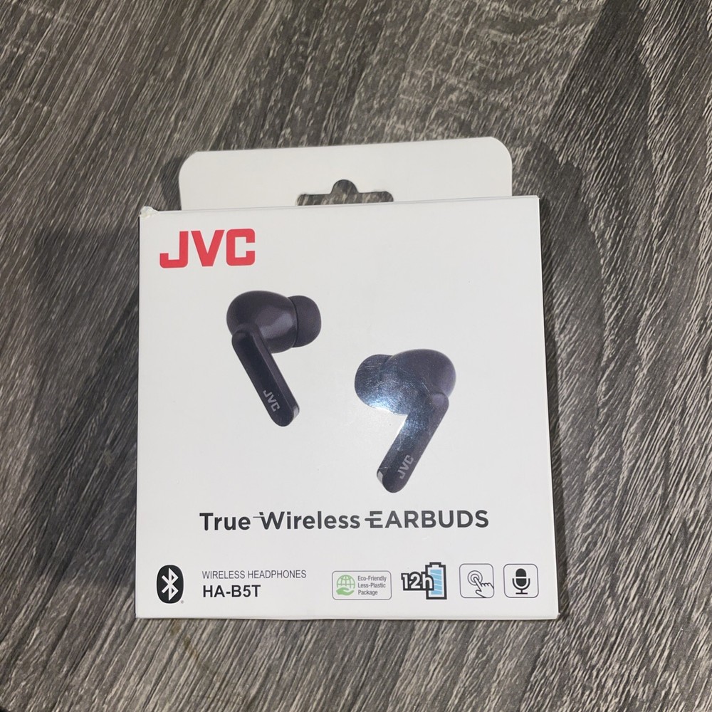 BRAND NEW JVC True Wireless Earbuds HA-B5T Black Wireless Headphones Bluetooth