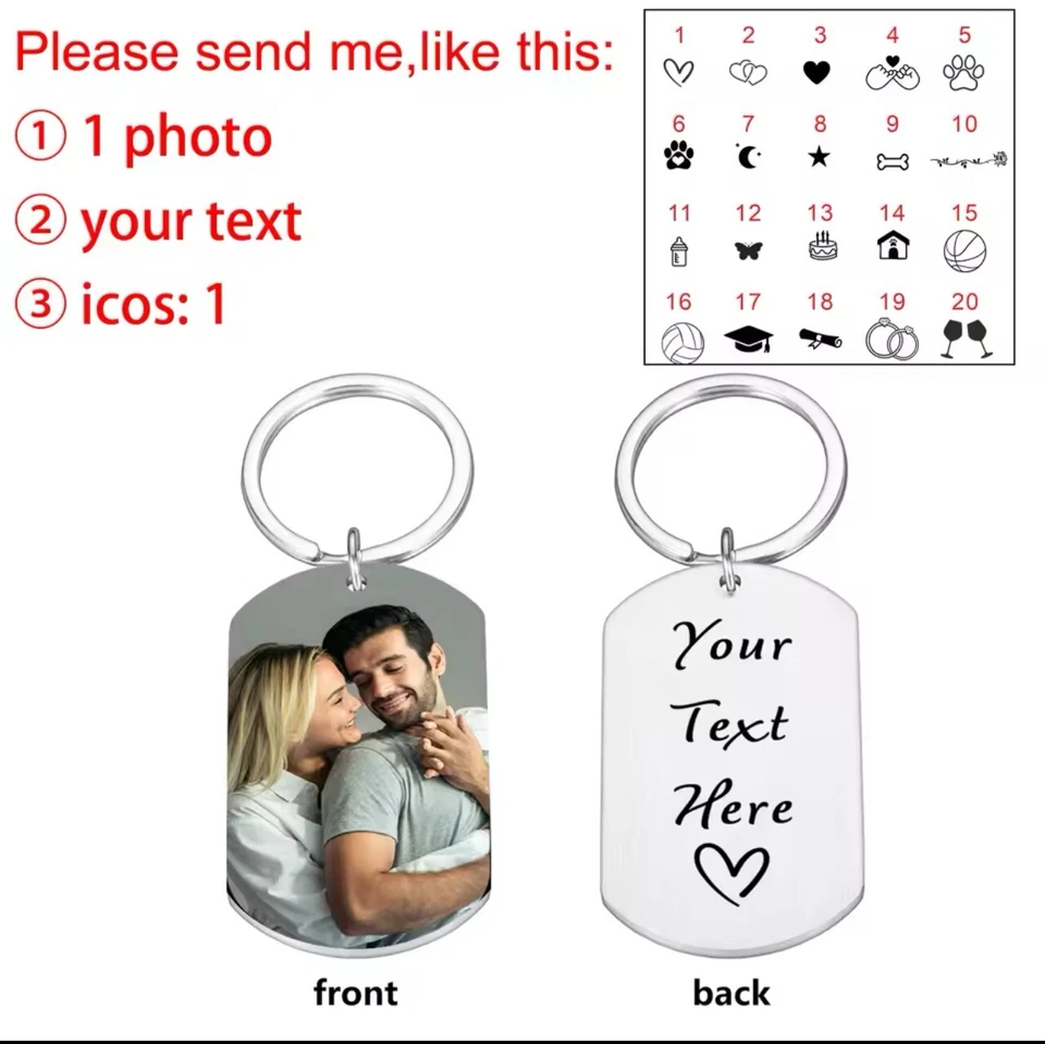 Personalized Calendar Keychain | Custom Photo & Name Keyring | Wedding, Annivers - Image 4 of 4