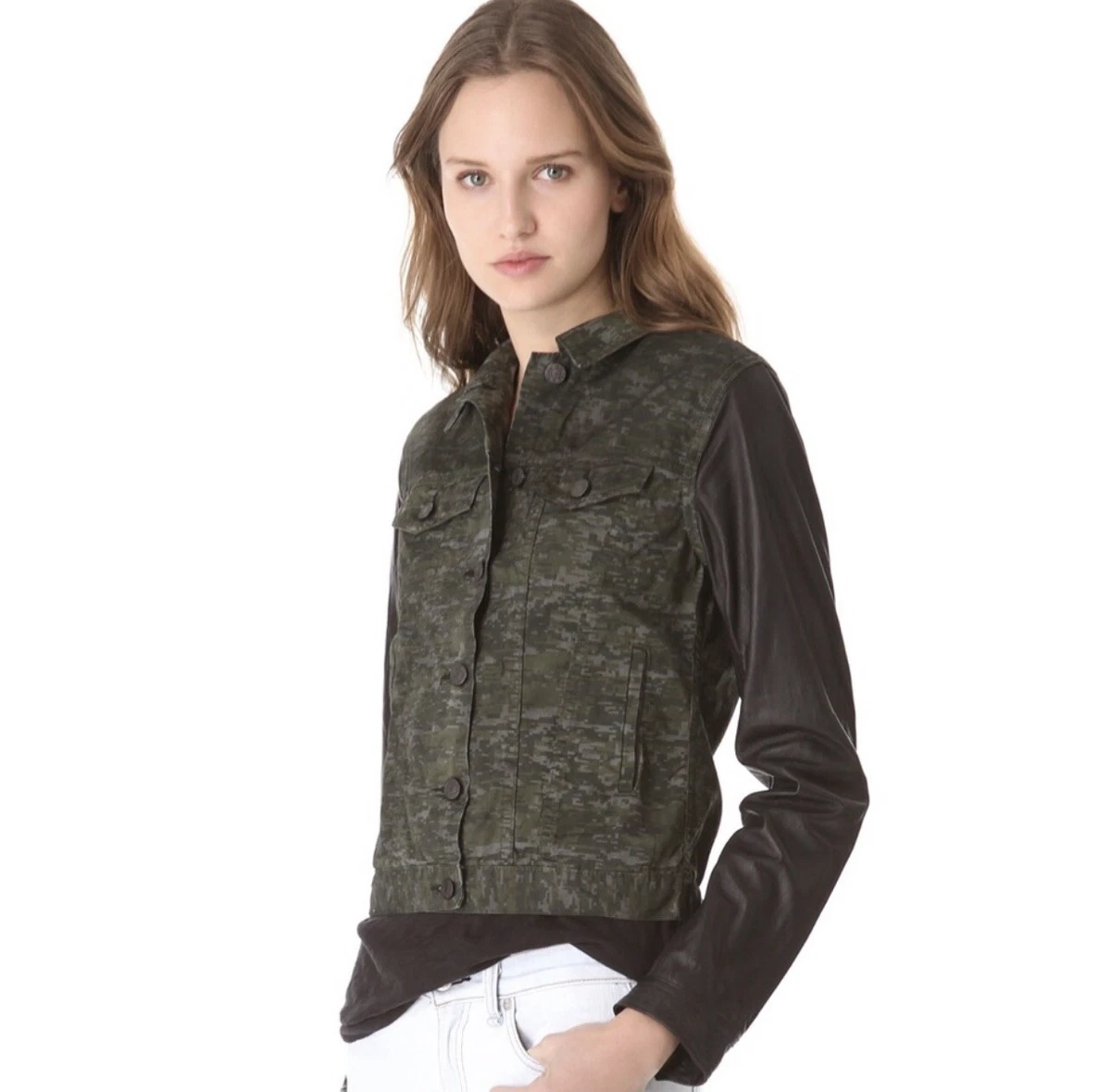 Camo jacket deals with leather sleeves