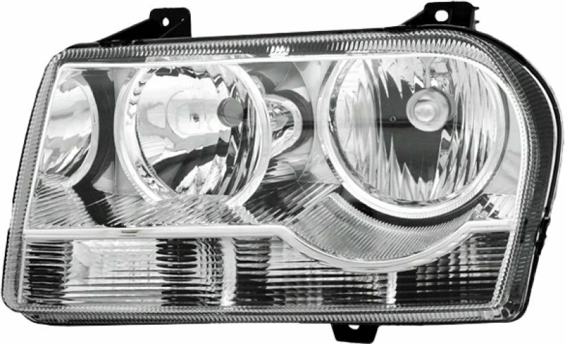 Phare avant gauche pour Chrysler 300c de 2009 à 2011 type USA optique de remplacement halogène noir