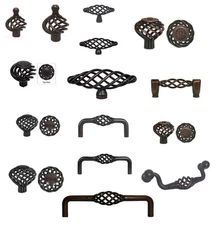 Cabinet Pull Drawer Handle Birdcage Knob Kitchen Hardware Oil Rubbed Bronze