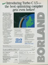 1988 Turbo C 1.5 Best Optimizing Compiler Graphics Borland Vintage Print Ad PC1