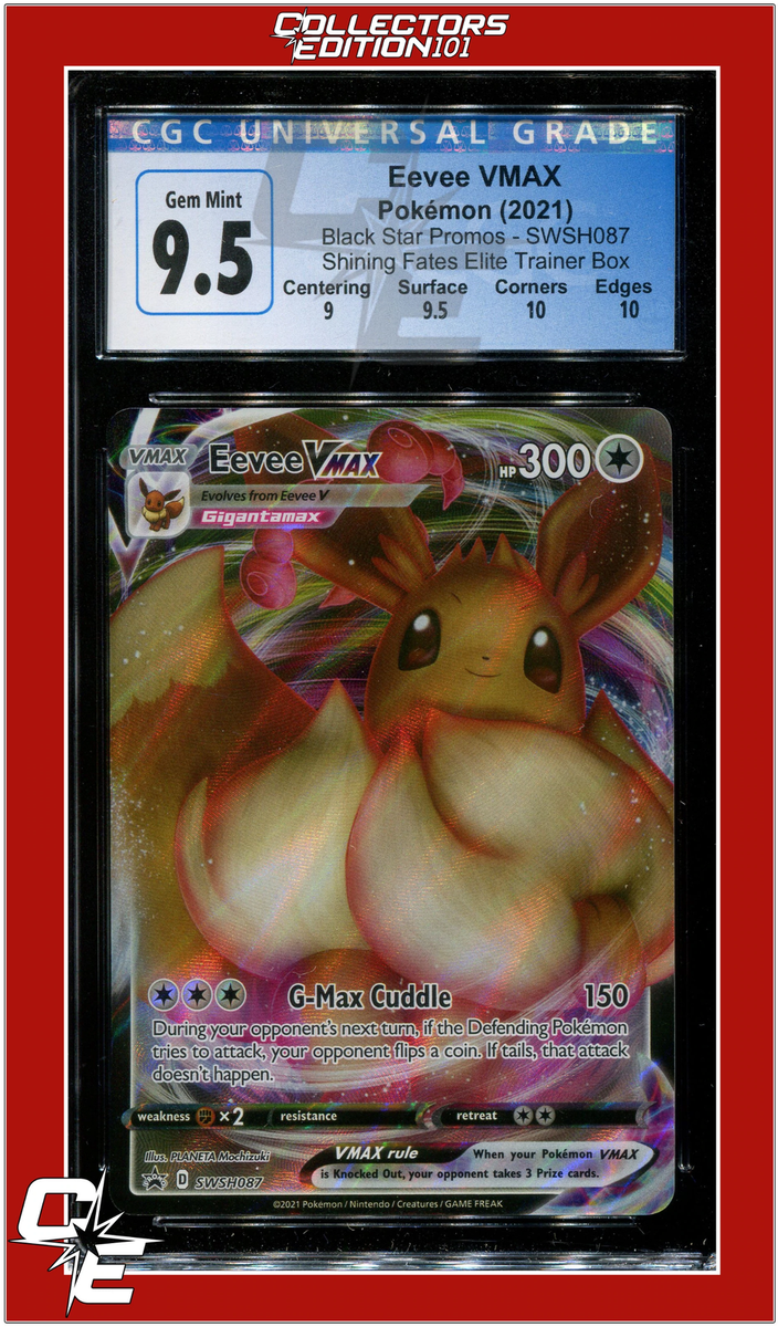 ポケモンカード Eevee Wizards Promo 7.5 SWSH Black Star Promo 087 Full Art Eevee VMAX CGC 9.5 - Subgrades