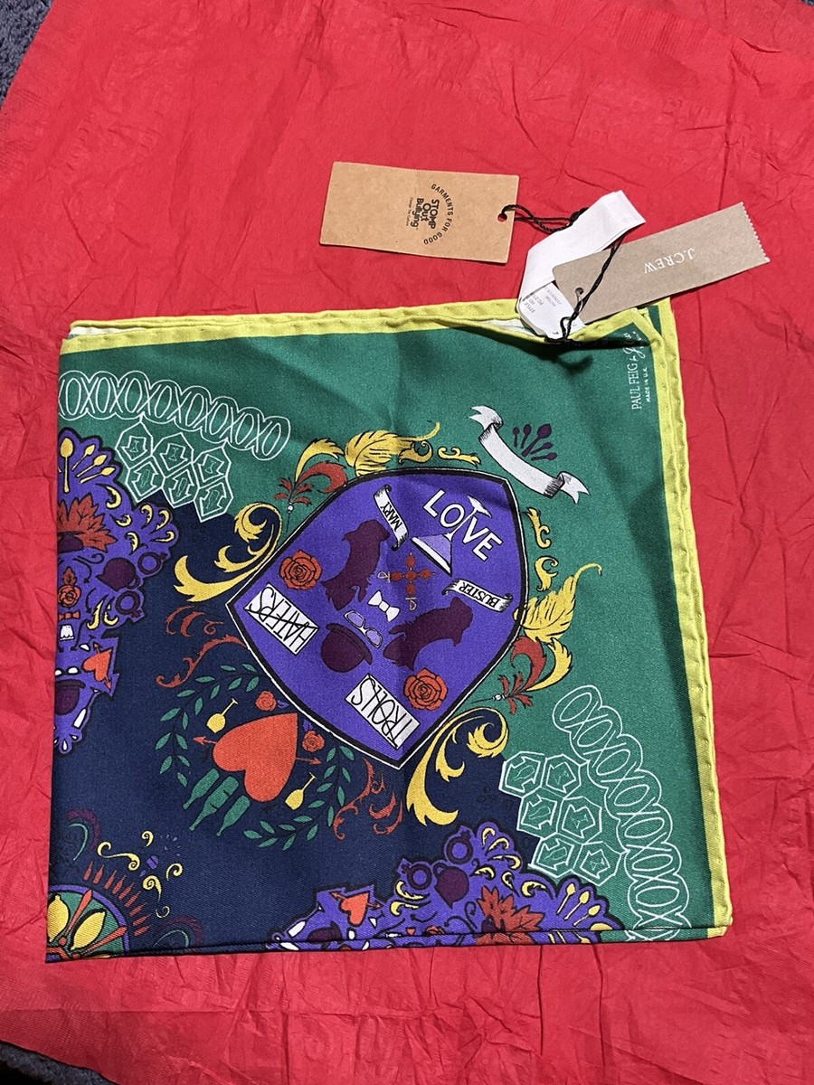 PAUL FEIG FOR JCREW SILK POCKET SQUARE IN COAT OF ARMS PRINT PAUL FEIG FOR JCREW SILK POCKET SQUARE IN COAT OF ARMS PRINT