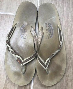 rainbow flirty braidy flip flop