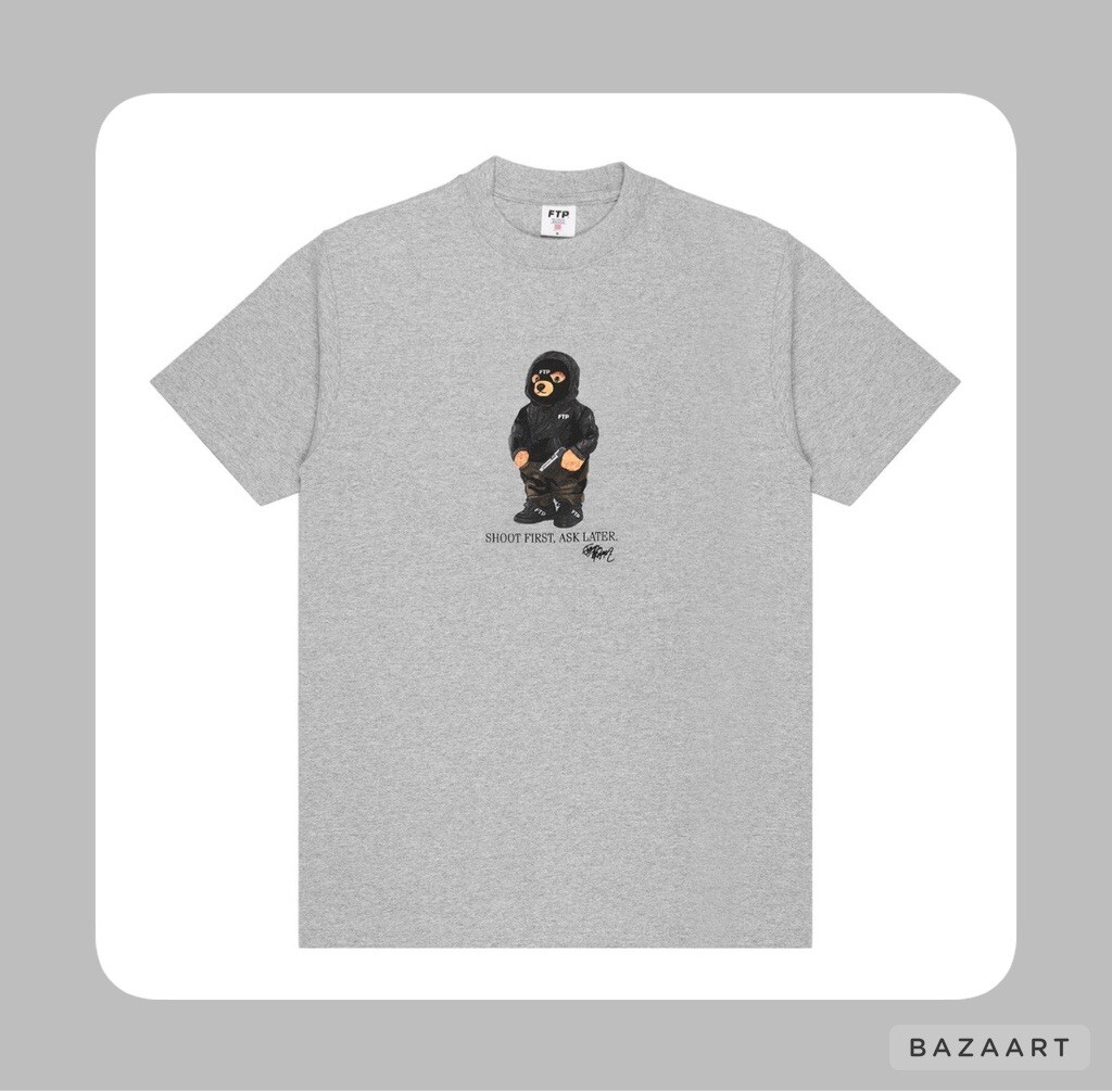FTP Fck the Population HOODED BEAR TEE Gray 2023 - Size Large ✅✅✅