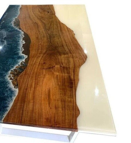 Natural Epoxy Resin Dining & Center Sofa CoffeeTable Acacia Wooden Furniture Dec - Picture 5 of 8