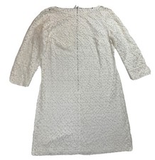 DRESS SZ S White Floral Lace Cutout Mini Sheath