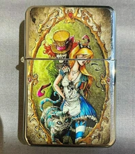 Dark Fantasy Wonderland Alice Flip Top Oil Lighter Windproof
