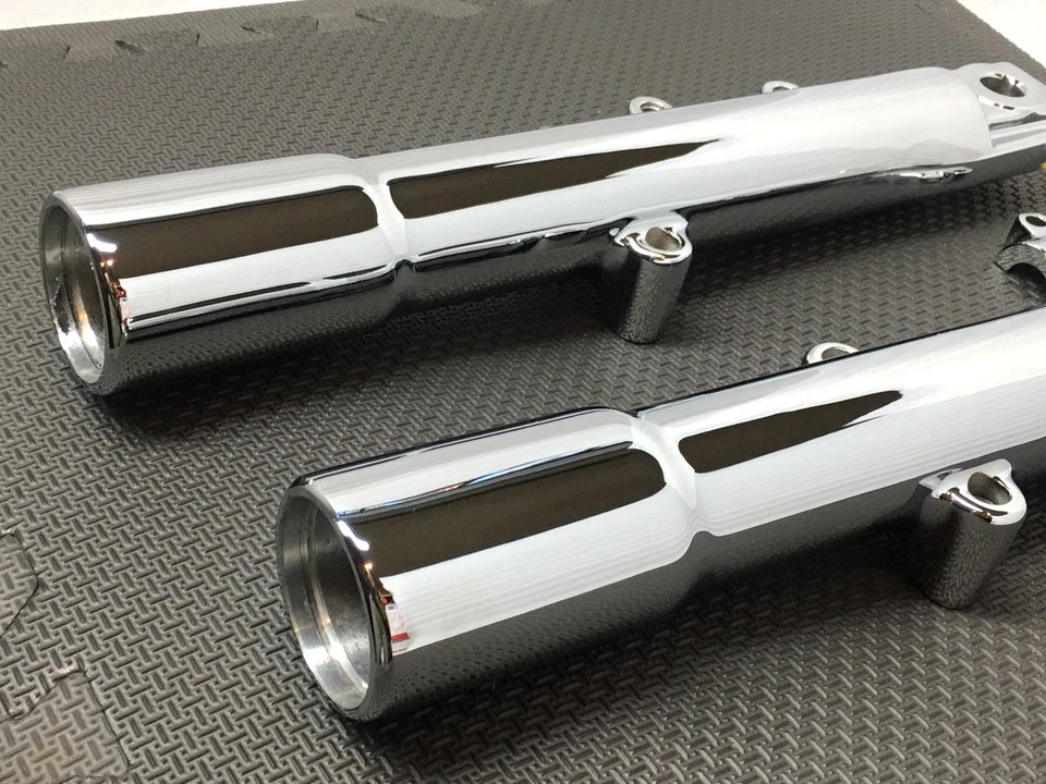 HARLEY FLSTF Heritage FATBOY SOFTAIL CHROME FORK LOWER LEGS 2008 -17 EXCHANGE - Image 4 of 4