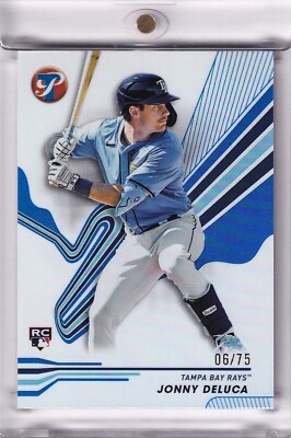 2024 Topps Pristine - #120 Jonny Deluca - Blue Pulsar Refractor - Rookie/75