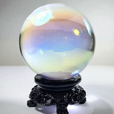 110mm Extra Large Aurora Crystal Ball, Rainbow Glass Ball, 4.3 Inch