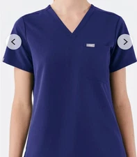 FIGS Catarina Women XS Scrub Top Purple Jam Short Sleeve Technical Collection