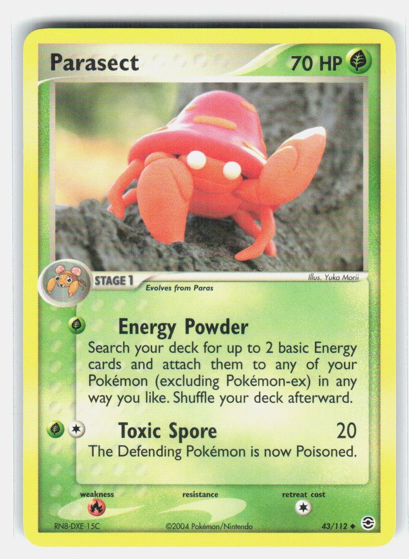 Parasect 43/112 Uncommon FireRed & LeafGreen Pokemon Near Mint