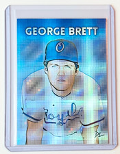 George Brett Limited Edition Artist Signed "Omaha Royals" Refractor Card 1/1