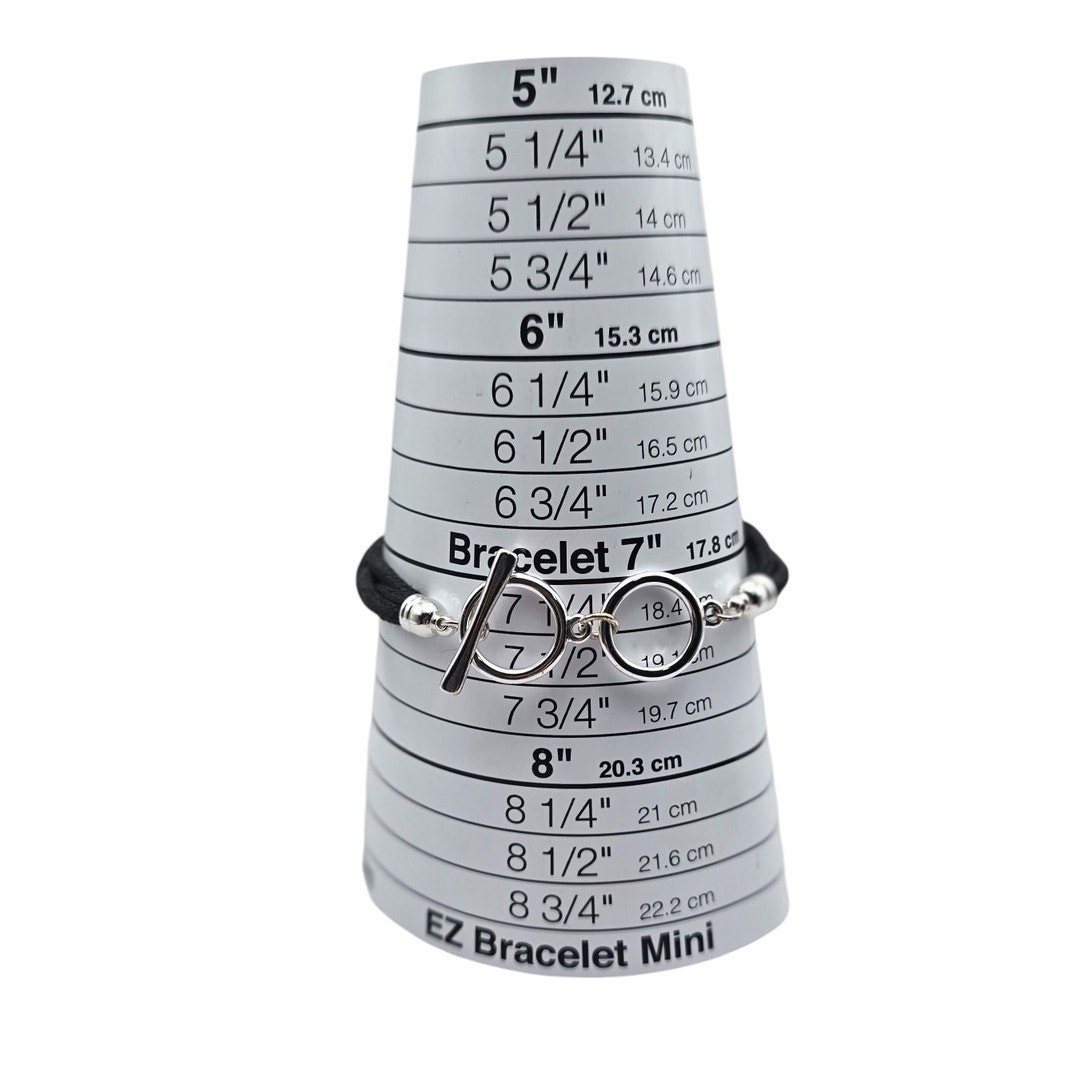 Chunky Silver Ring Cluster Toggle Clasp Textured … - image 7