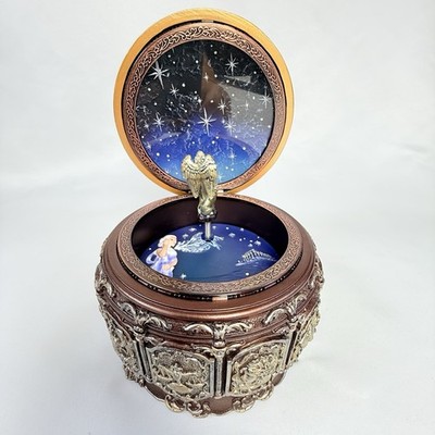 Vintage Music Box with Constellations Rotating-LED Lights Twinkling-Resin