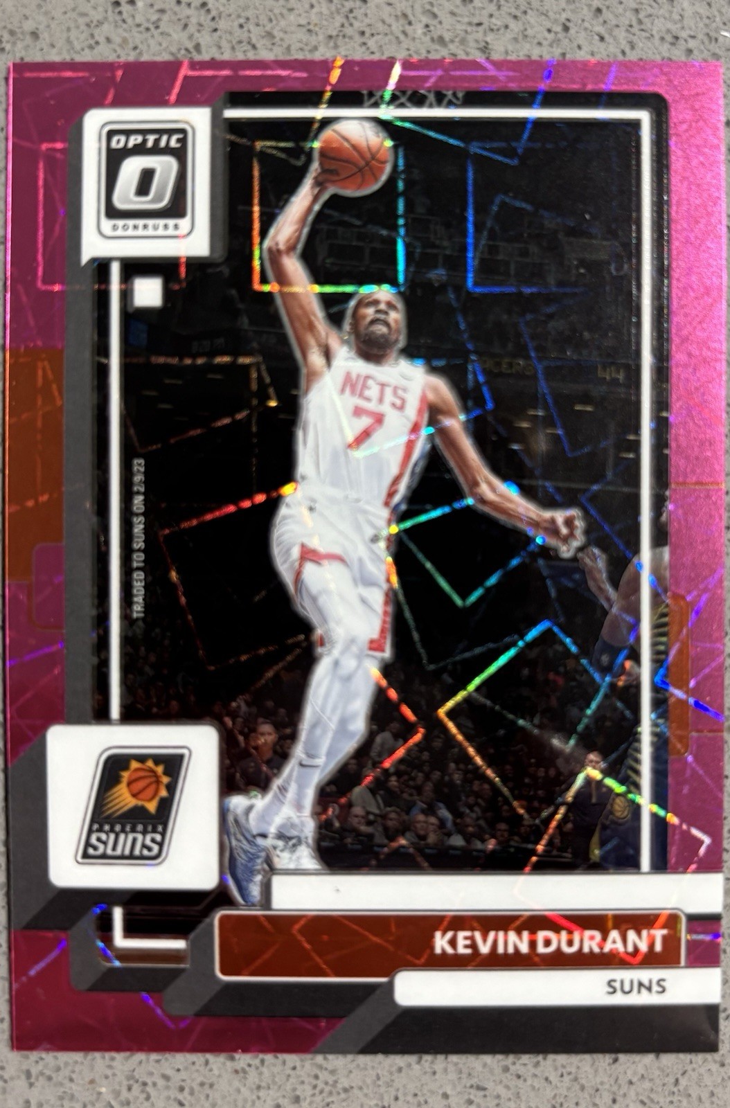 Kevin Durant 2022 Donruss Optic Pink Velocity #9 Serial Numbered 30/79