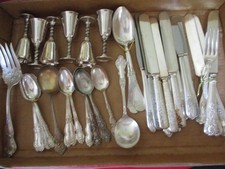 18 to 20 Pounds Vintage Silverplate flatware/Serving Items, Mixed Lot #56