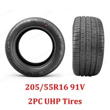 2pc Royal Black 20555r16 91v All Season Ultra High Performance Tires