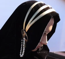 RARE 1920s Art Deco Egyptian Revival Cleopatra Flapper Costume Brass Headpiece