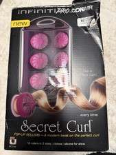 CONAIR Infiniti Pro Secret Curls 12 Pop Up Hot Snap Rollers 2 Sizes TESTED BOX