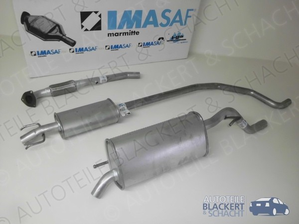 Imasaf Auspuffset Ab Kat für Opel Corsa D 1.4 66KW 2006-|Flex+Mitteltopf+Endtopf-image