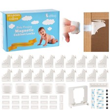 20 Pack Magnetic Cabinet Locks Baby Proofing - Child Proof Cupboard Drawers L...