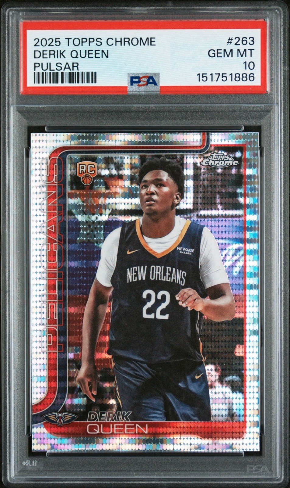 2025 TOPPS CHROME #263 DERIK QUEEN PULSAR LOW POP PSA 10 view 6