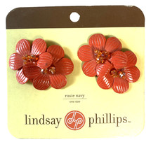 Lindsay Phillips Shoe Snaps Rosie Navy Flowers Interchangeable Charm New