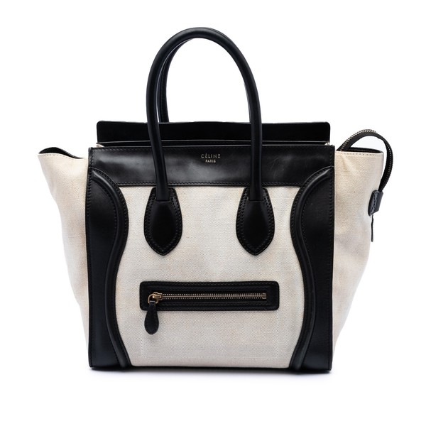 Celine Mini Luggage Tote Brown Canvas/Leather