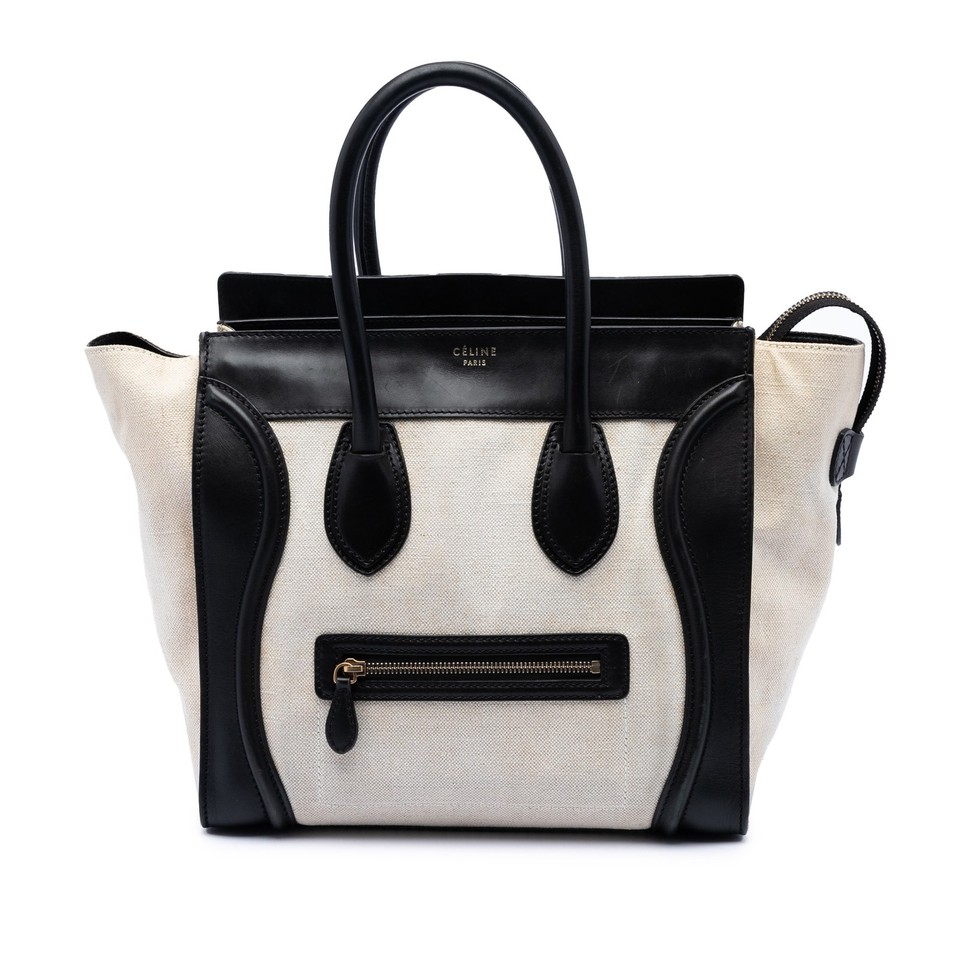 Celine Mini Luggage Tote Brown Canvas/Leather