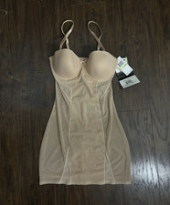 Sheer Iridescent Beige Sheer Mesh Underwired Full Slip With Adjustable Straps