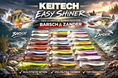 4'' Keitech Easy Shiner 10 cm verschiedene Farben mit Tintenfischaroma